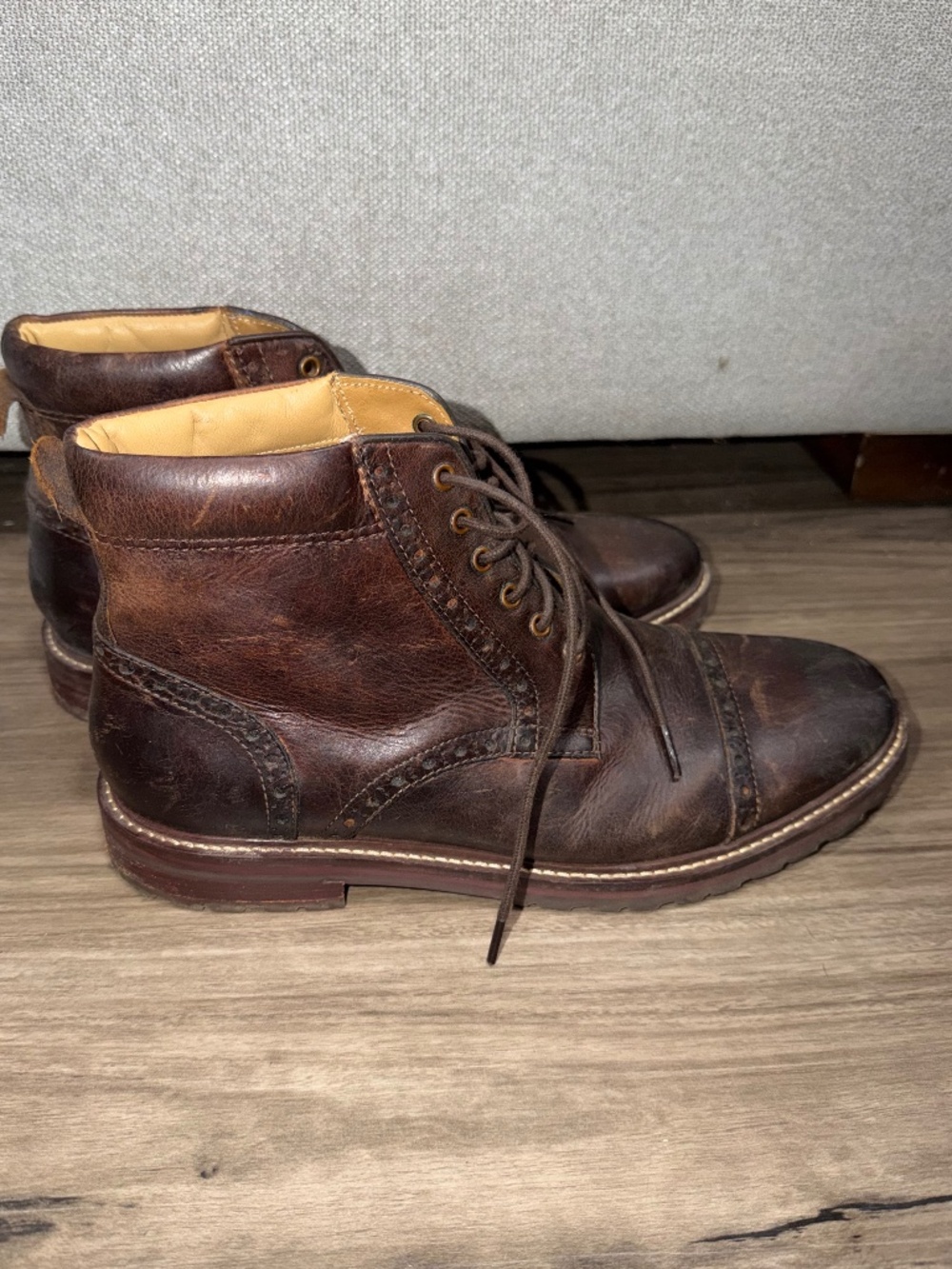 Florsheim Estabrook  Brown Leather Cap Toe Boots Men’s 9.5 3E